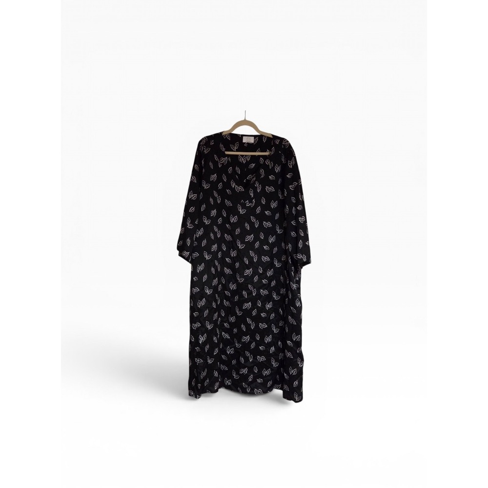 Marina Rinaldi "DIESIS" Leaf Print Midi Viscose Dress Size 22W (31) $755